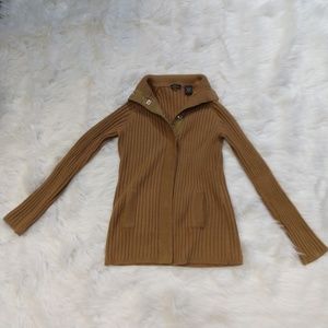MODA INTERNATIONAL brown ribbed cotton-blend coat